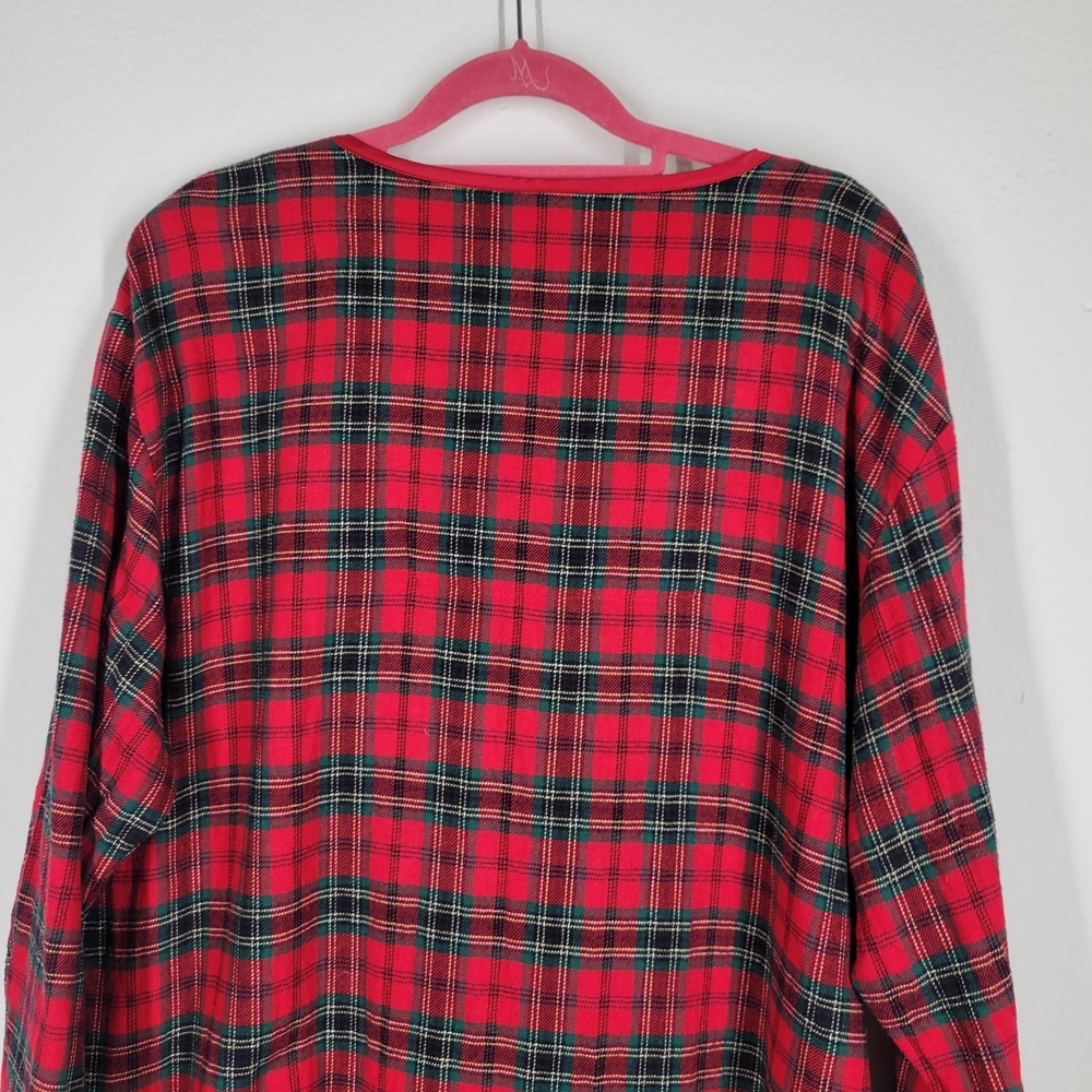 Vintage 1999 Warner Bros Looney Tweety  Flannel Plaid Sleep Pajama Dress‎ MED - Picture 5 of 7